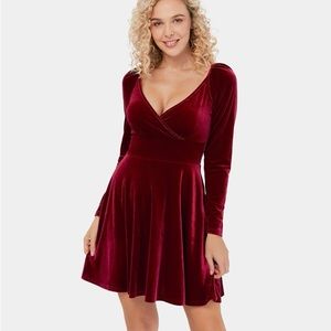 Red velvet dress